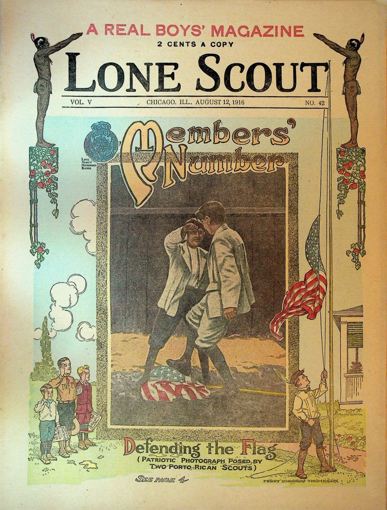Lone Scout Magazine August 12 1916 Scouting Defending the Flag Patriotic