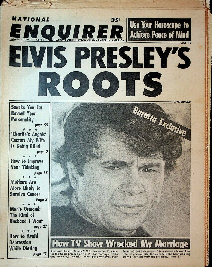 National Enquirer September 27 1977 Elvis Presley Robert Blake Cher Evel Knievel