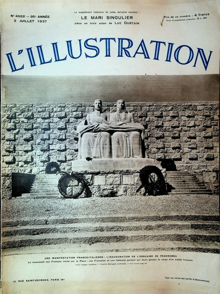 L'Illustration Magazine July 3 1937 Spanish Civil War China Bank of France