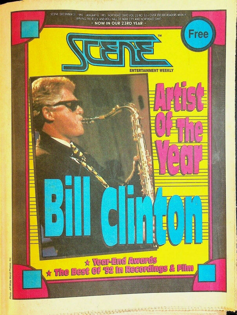 Cleveland Scene Magazine December 31 1992 Bill Clinton Jamie Foxx