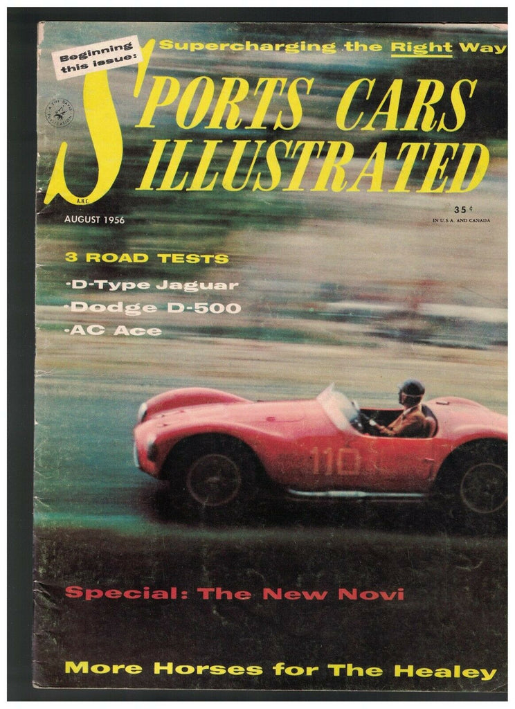 Sports Cars Illustrated August 1956 Dodge D-500 D Jaguar Austin Healey