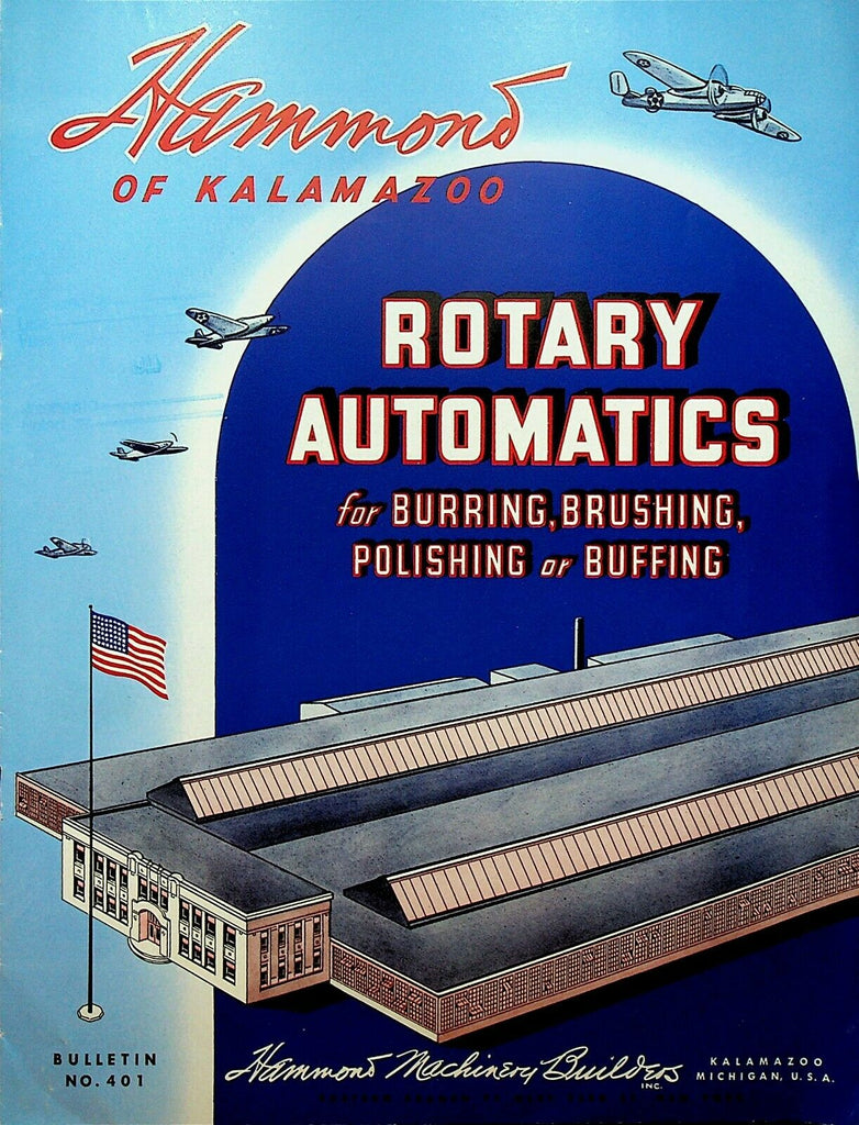 Hammond of Kalamazoo Rotary Automatics Brochure 1943 WWII Planes US Flag