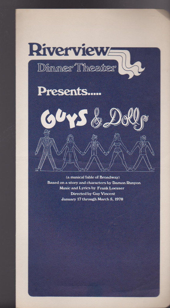 Guys & Dolls 1978 Program Riverview Dinner Theatre Rochester NY