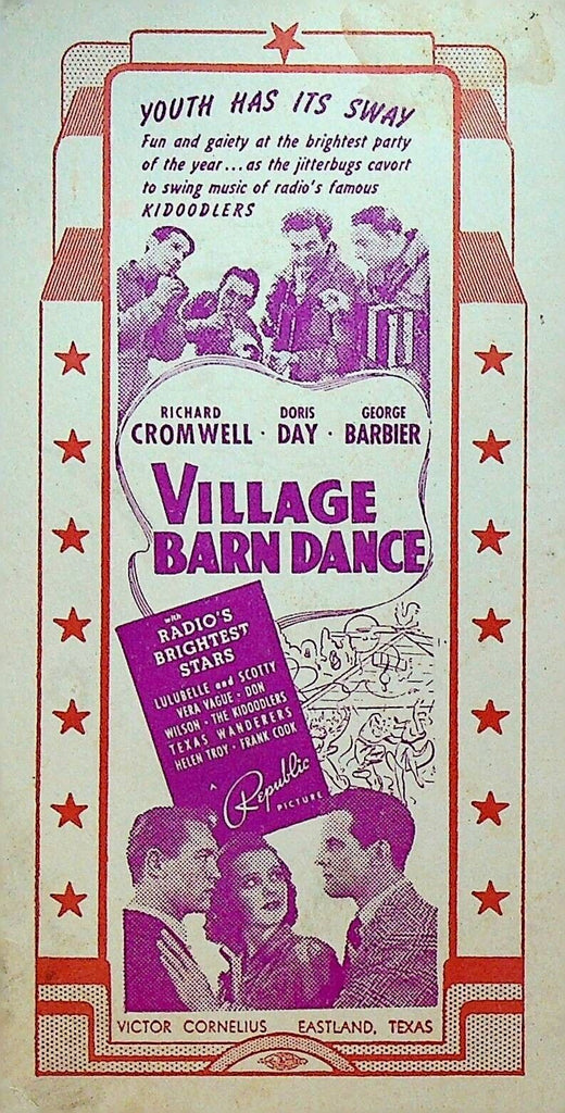 Village Barn Dance 1940 Movie Blotter Doris Day George Barbier Richard Cromwell