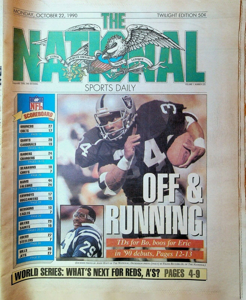 The National Sports Daily October 22 1990 Bo Jackson Eric Dickerson