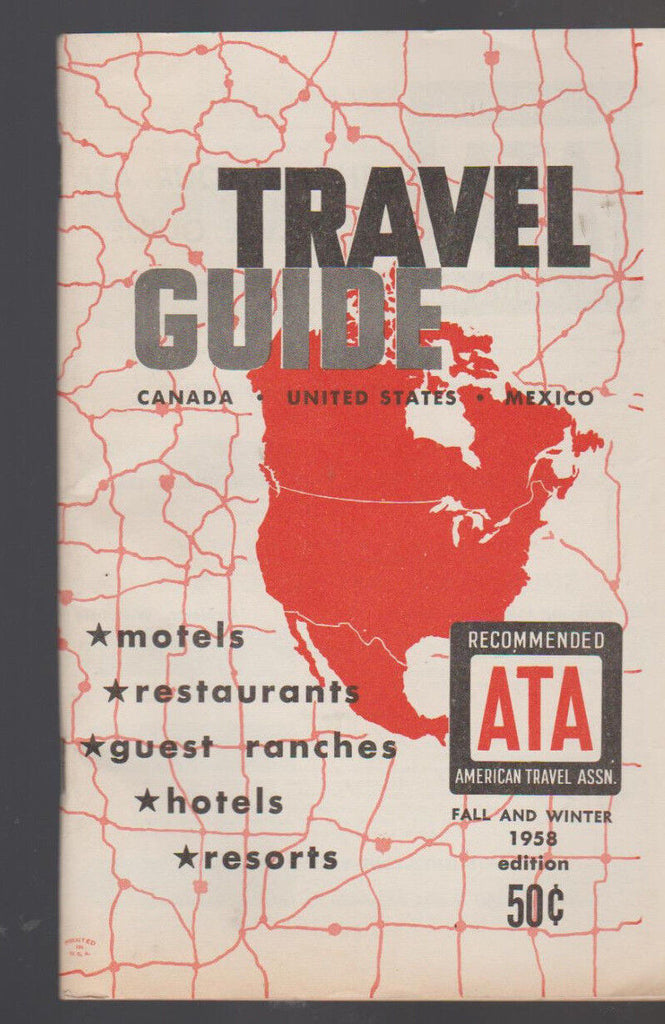 Travel Guide American Travel Association Fall & Winter 1958