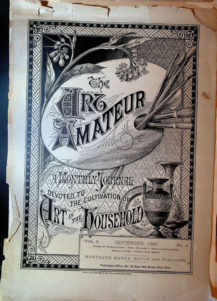 The Art Amateur Magazine September 1880 Victor Nehlig DO Mills
