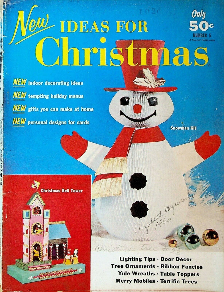 New Ideas for Christmas Magazine #5 1960 Snowman Bell Tower Yule Wreaths