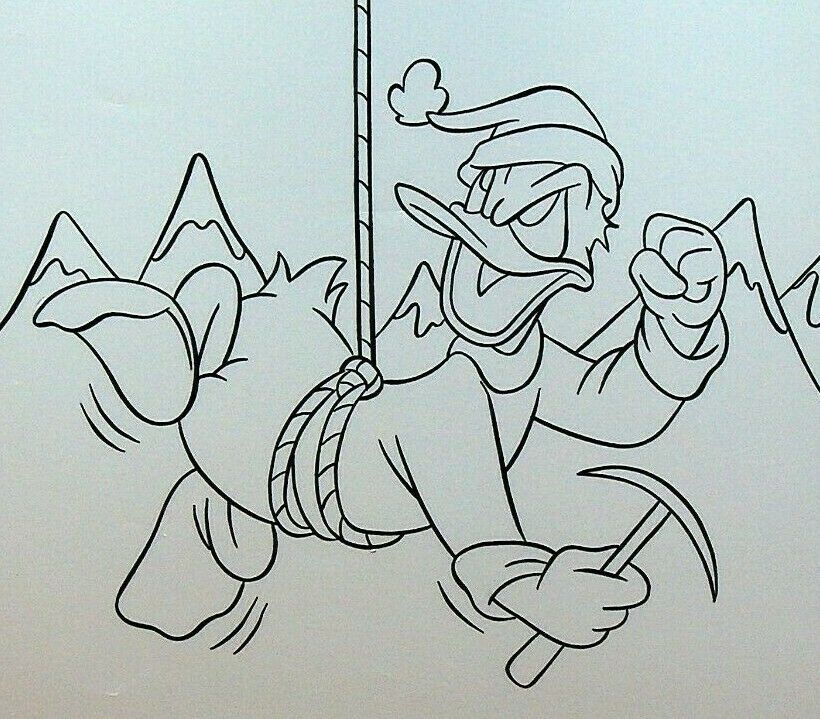 Donald Duck Mountain Climbing Walt Disney Promotional Art 1990s