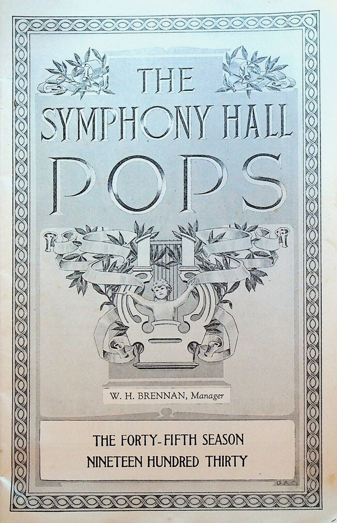 Boston Pops Program Arthur Fielder May 21 to 28 1930 Symphony Hall