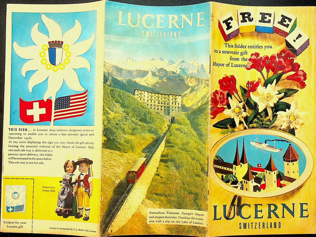 Lucerne Switzerland 1956 Booklet Tourism Travel Souvenir Folder