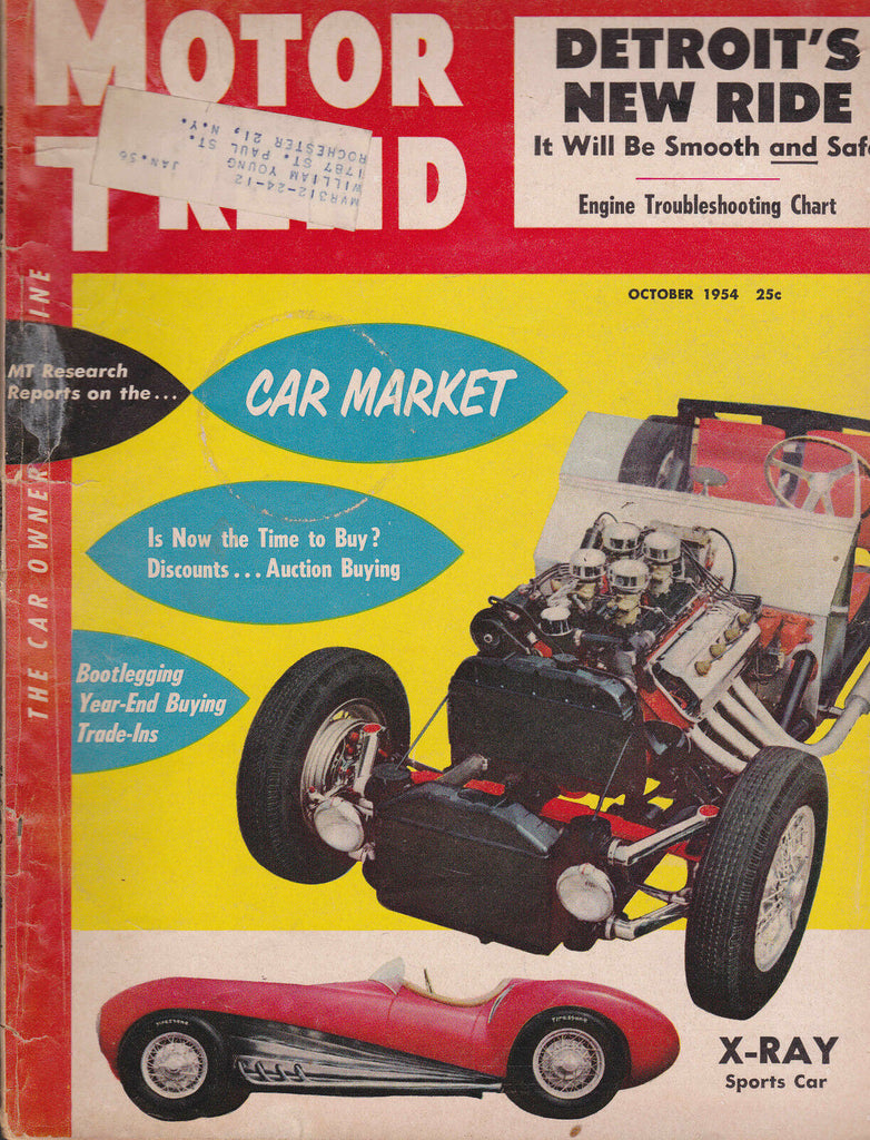 Motor Trend Magazine X-Ray Sports Car  October 1954 FREE US S/H