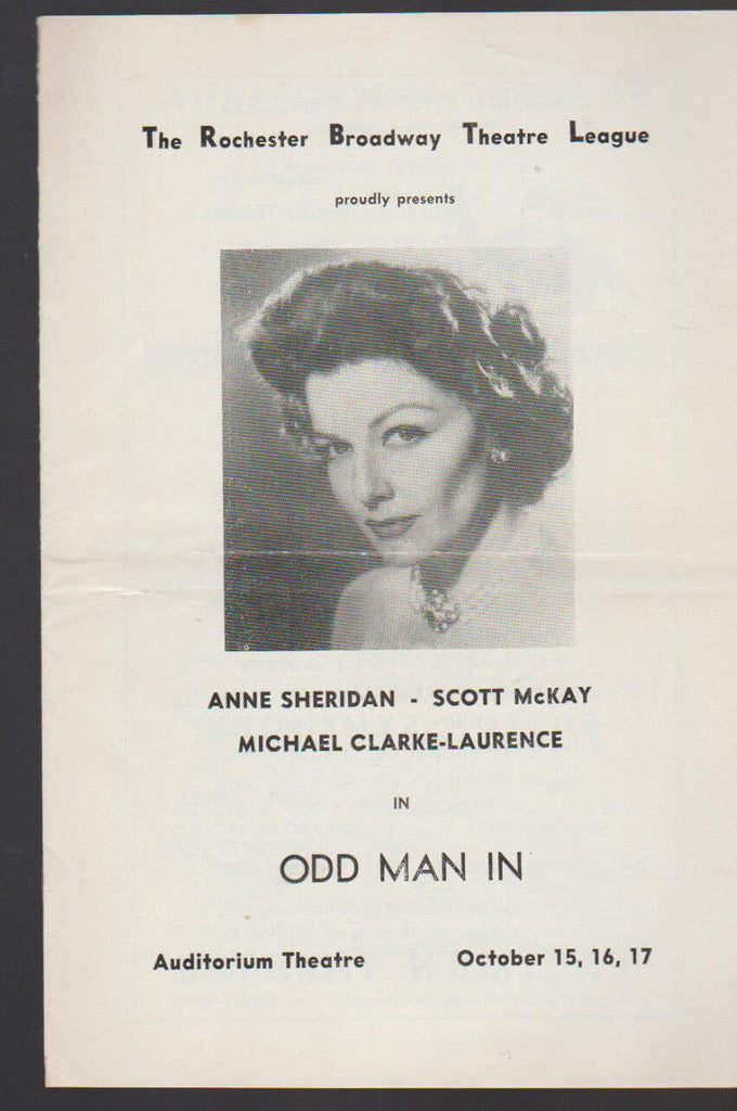 Odd Man In 1960s Program Anne Sheridan Scott McKay Michael Clarke-Laurence