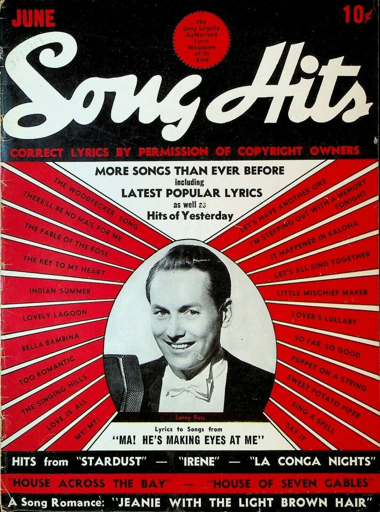 Song Hits Magazine June 1940 Lanny Ross Tin Pan Alley