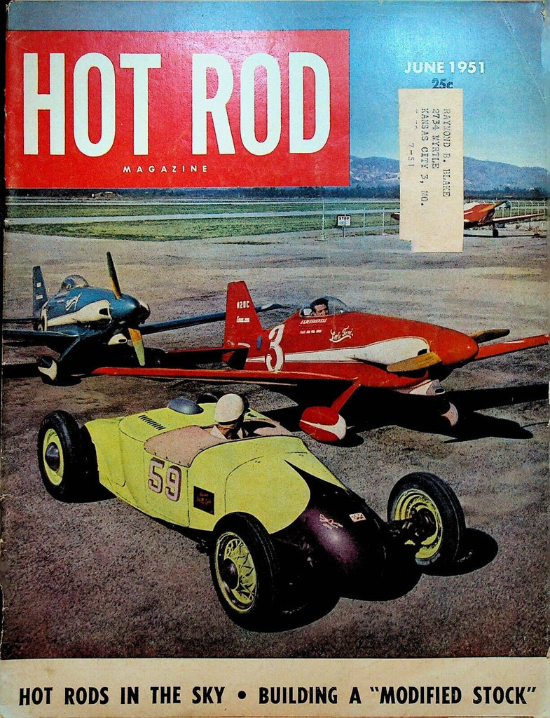 Hot Rod Magazine June 1951 Women Racers Indianapolis 500 Car