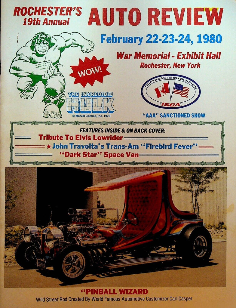 Rochester Auto Review Program 1980 Incredible Hulk George Barris Charlies Angels