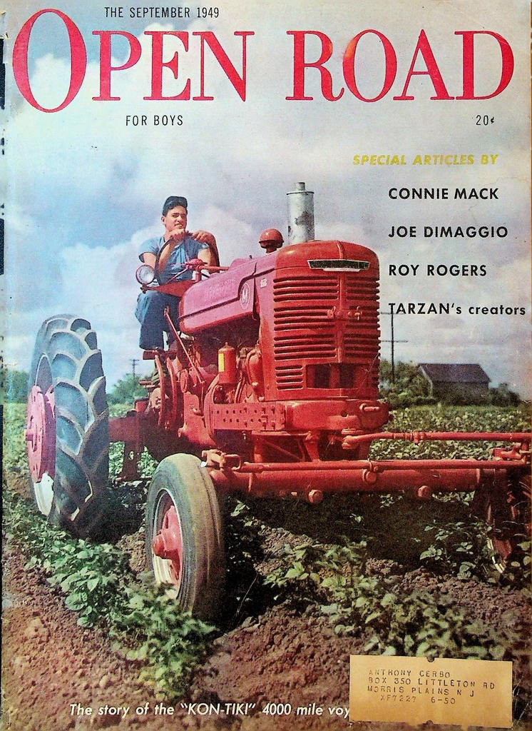 Open Road September 1949 Connie Mack Tarzan Joe DiMaggio Roy Rogers Kon-TIki