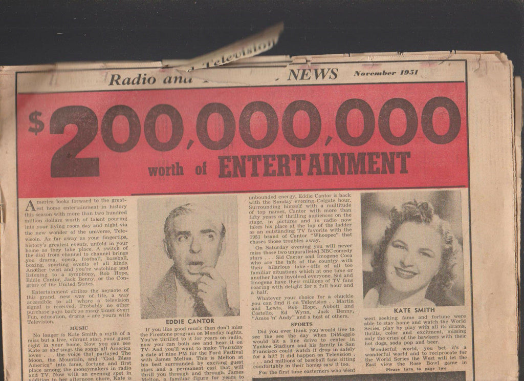 General Electric GE Radio & Television News November 1951 Ad Paper