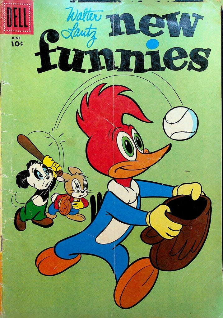 New Funnies 232 Dell Comics 1956 Baseball Woody Woodpecker Andy Panda