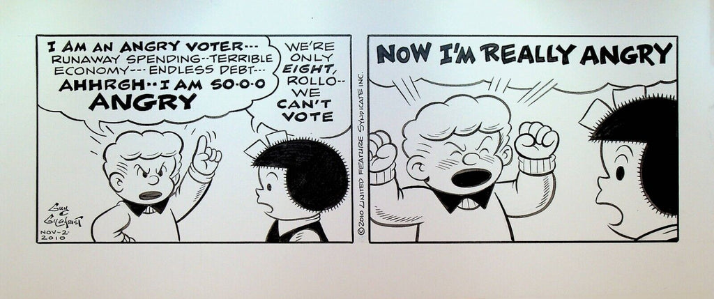 Nancy Original Comic Strip Art Guy Gilchrist November 2 2010 Angry Voter