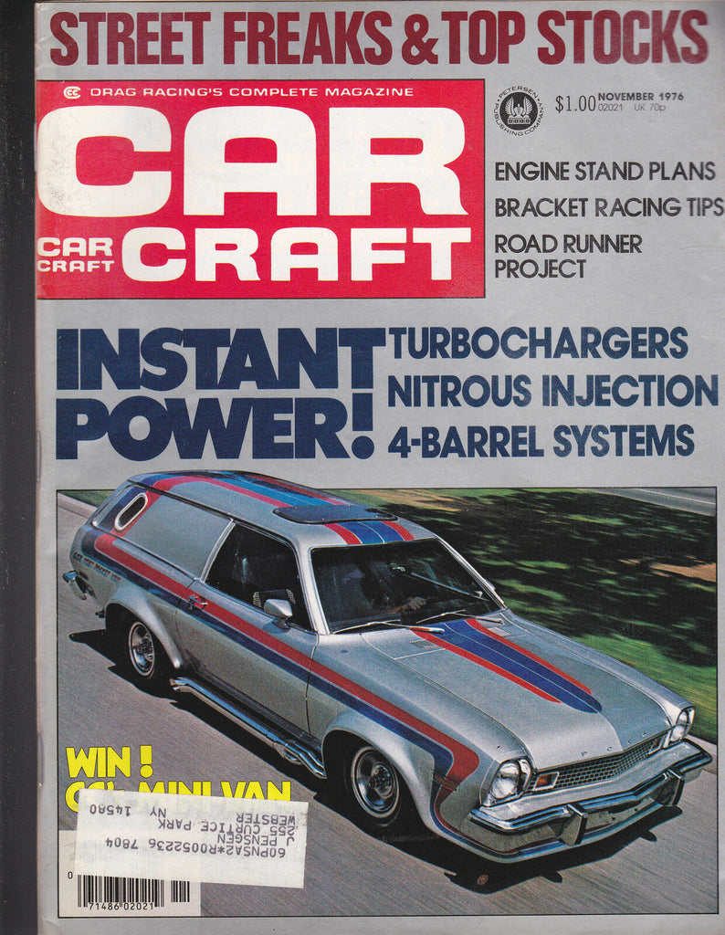 Car Craft Magazine Street Freaks & Top Stocks November 1976  FREE US S/H