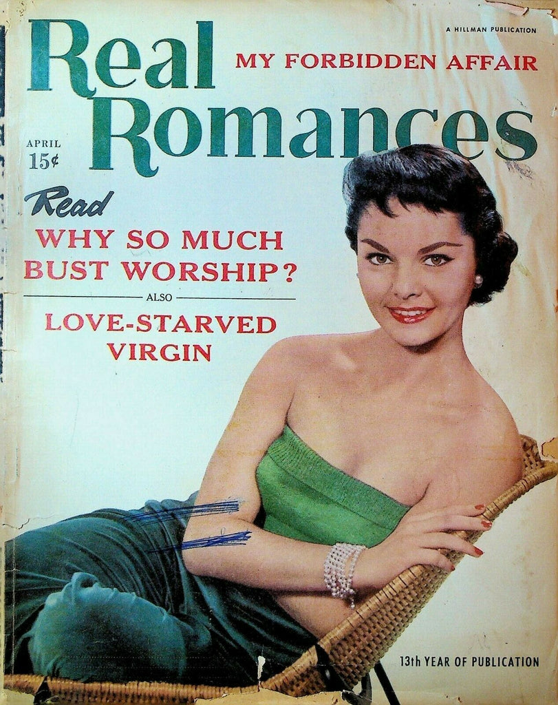 Real Romances Magazine April 1956 Peggy Ray Love-Starved Virgin Death Knocked