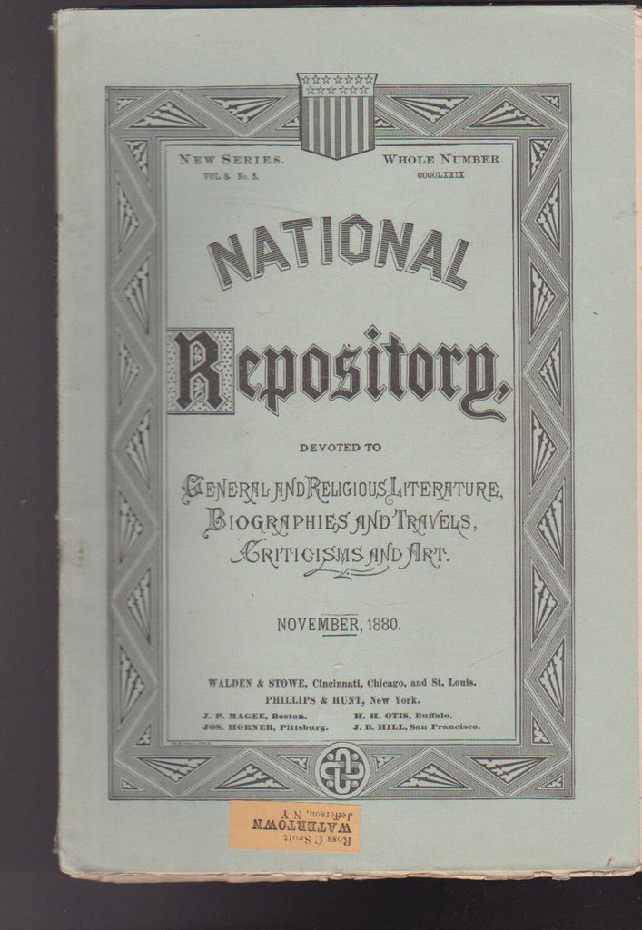 National Repository Magazine November 1880 Michaelangelo In Chinese Waters