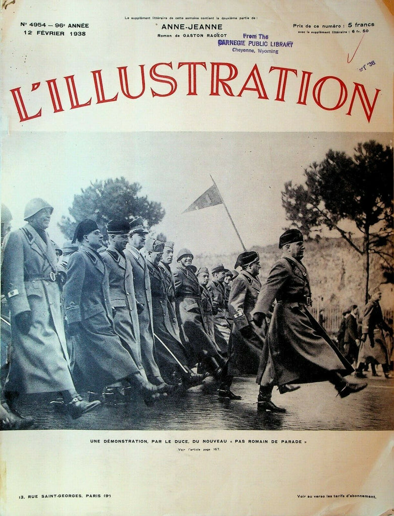 L'Illustration Magazine February 12 1938 Adolf Hitler Benito Mussolini