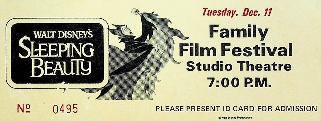 Sleeping Beauty Disney Family Film Festival Ticket December 11 1979