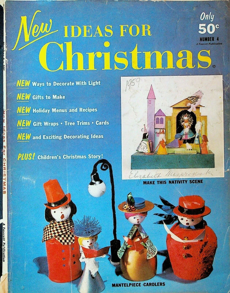 New Ideas for Christmas Magazine #4 1959 Nativity Carolers Menu & Recipes