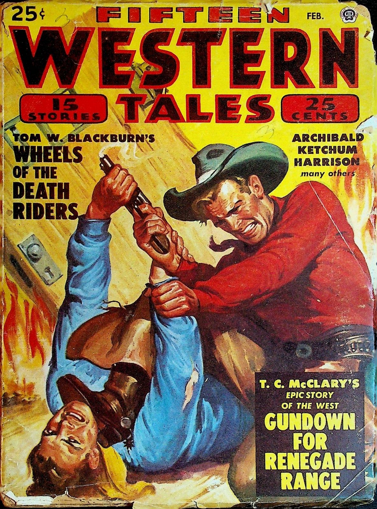 Fifteen Western Tales Pulp February 1949 Tom Blackburn TC McClary Joe Archibald