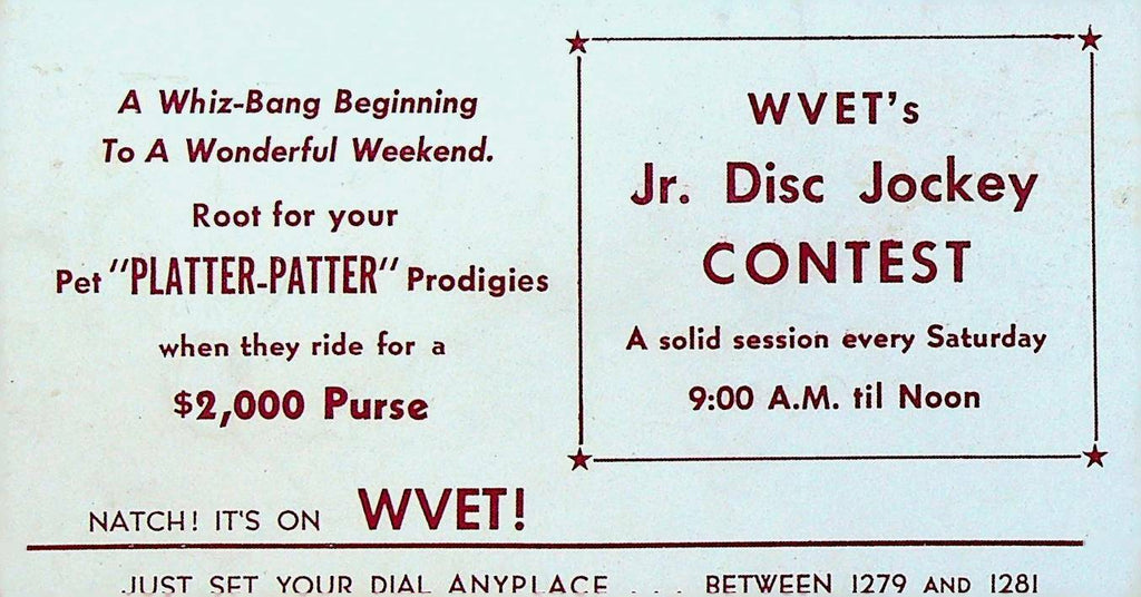 WVET 1280 AM Rochester NY Radio Station 1950s Blotter