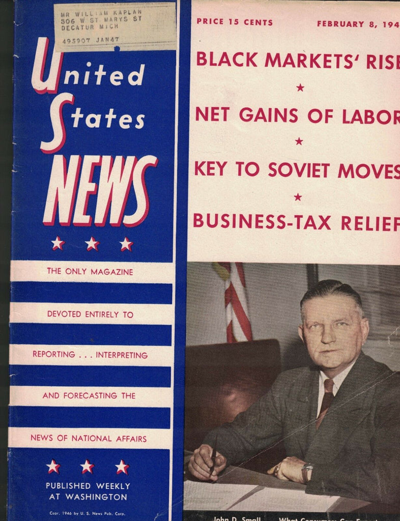 United States News February 8 1946 John D Small Chile USSR