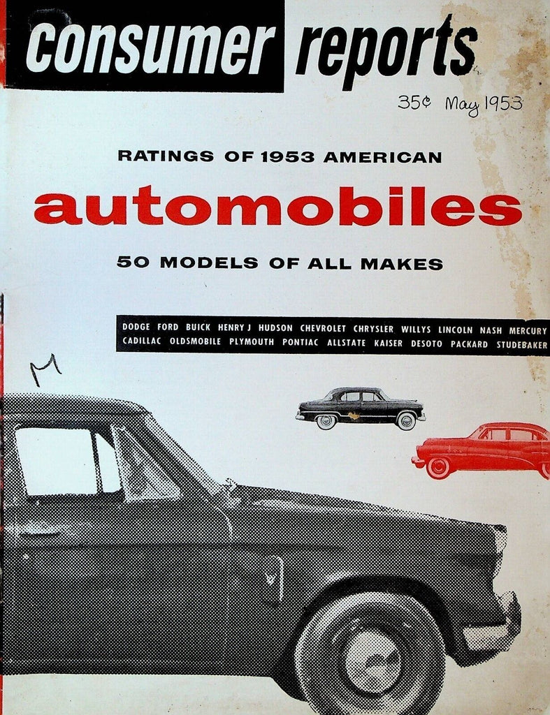 Consumer Reports May 1953 Auto Ratings Ford Dodge Desoto Pontiac Cadillac