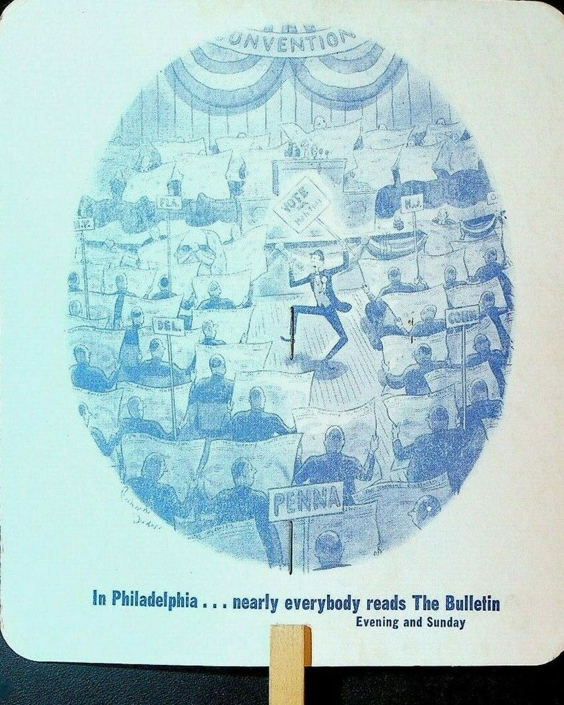 Advertising Fan Philadelphia Bulletin Newspaper Pennsylvania Convention