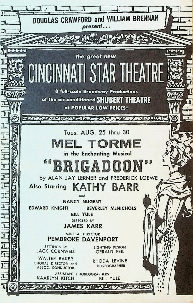 Mel Torme Brigadoon Kathy Barr Cincinnati Star Theatre Program
