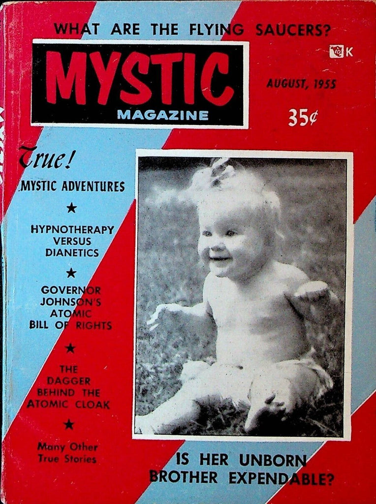 Mystic Magazine August 1955 Dianetics Bishop Sheen Flying Saucers