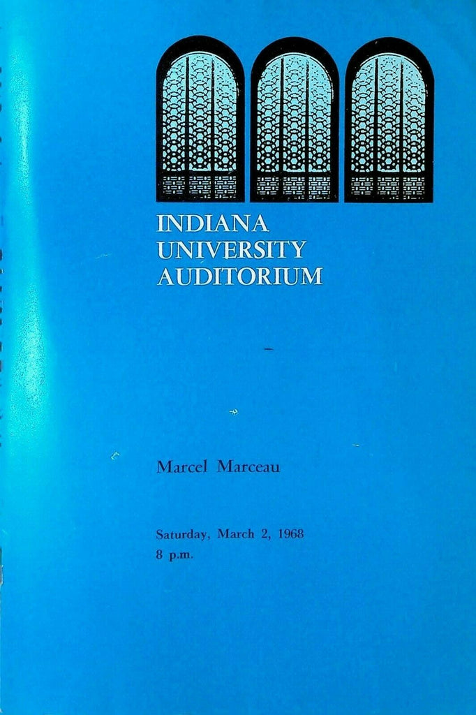 Marcel Marceau Mime Program March 1968 Indiana University Auditorium