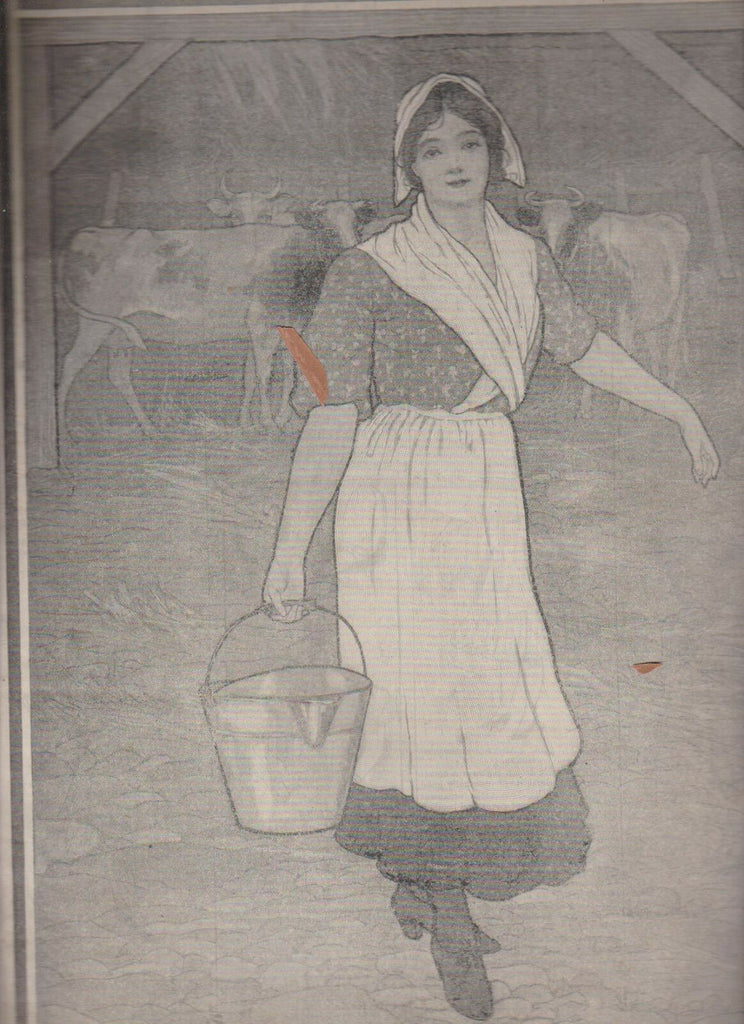 Hearthstone Magazine September 1906 Woman Carrying Milk From Barn