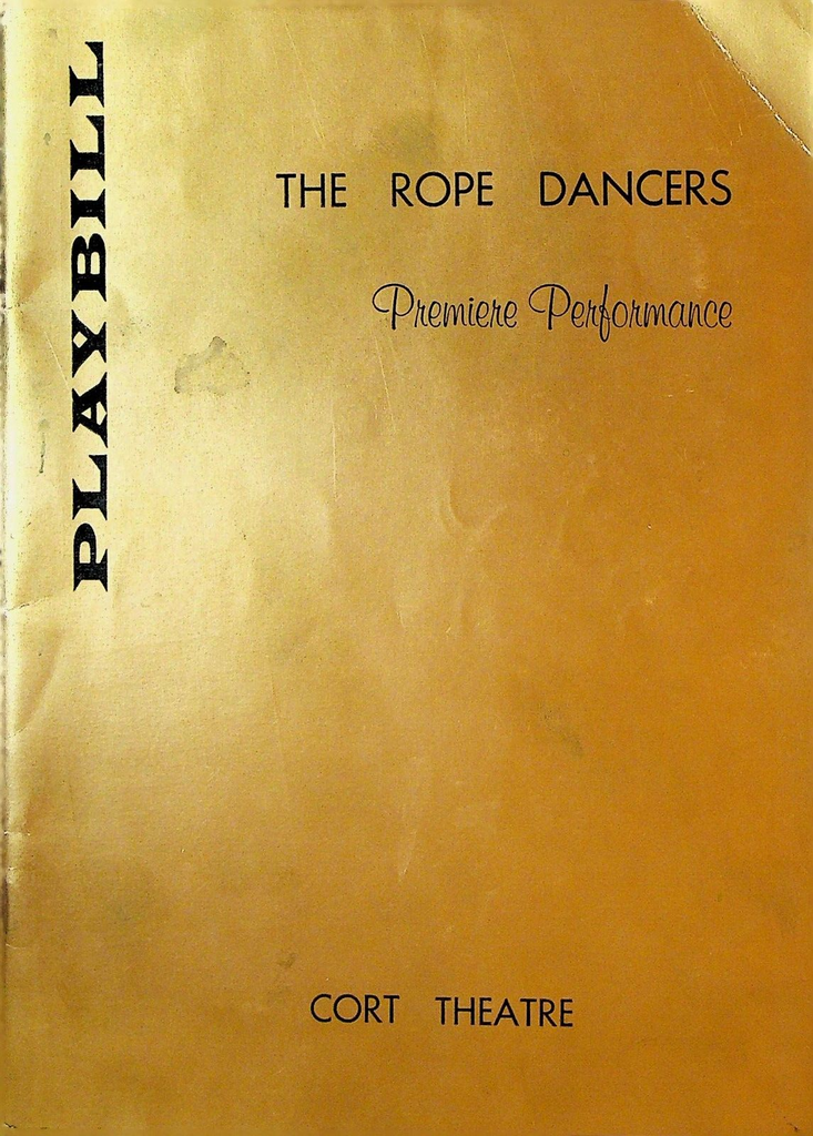 The Rope Dancers Premiere Performance Playbill November 20 1957 Art Carney
