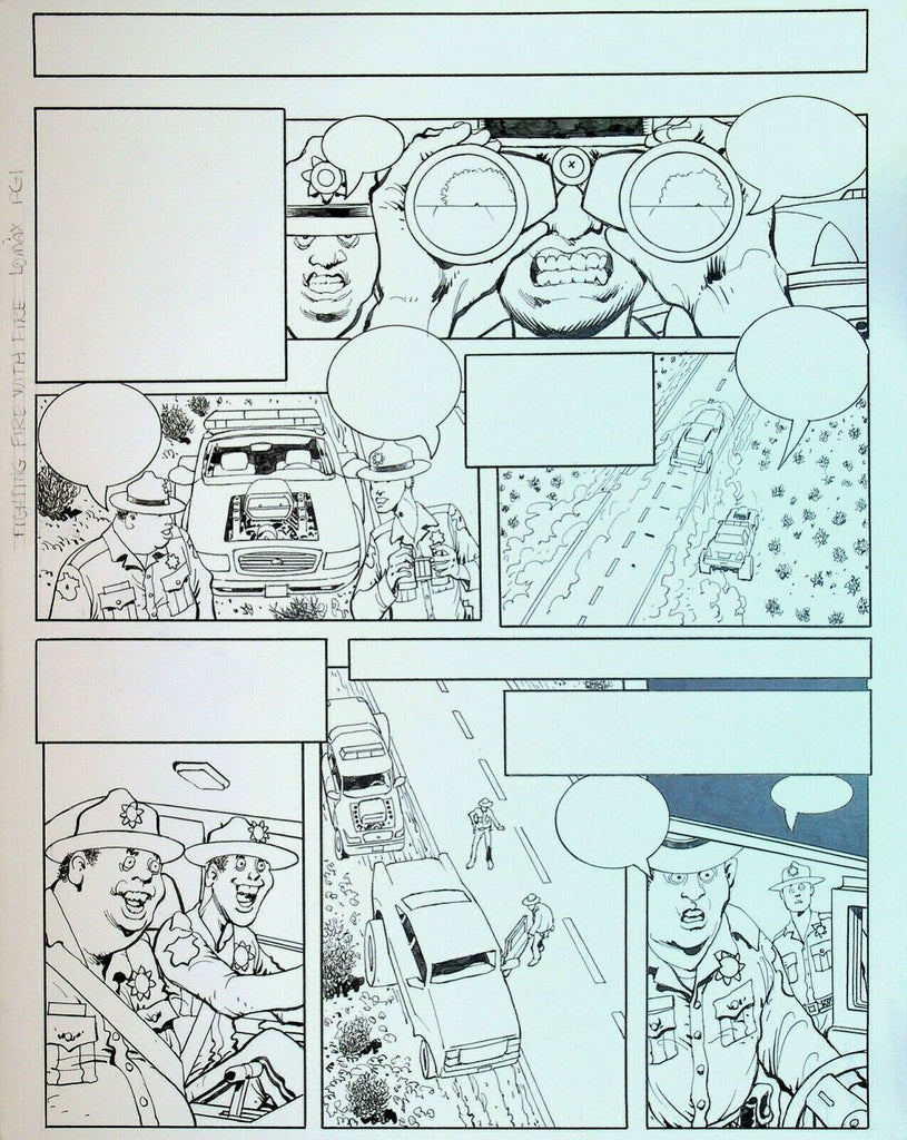 Don Lomax Original Art Fighting Fire With Fire p1 Pete Millar Drag Cartoons