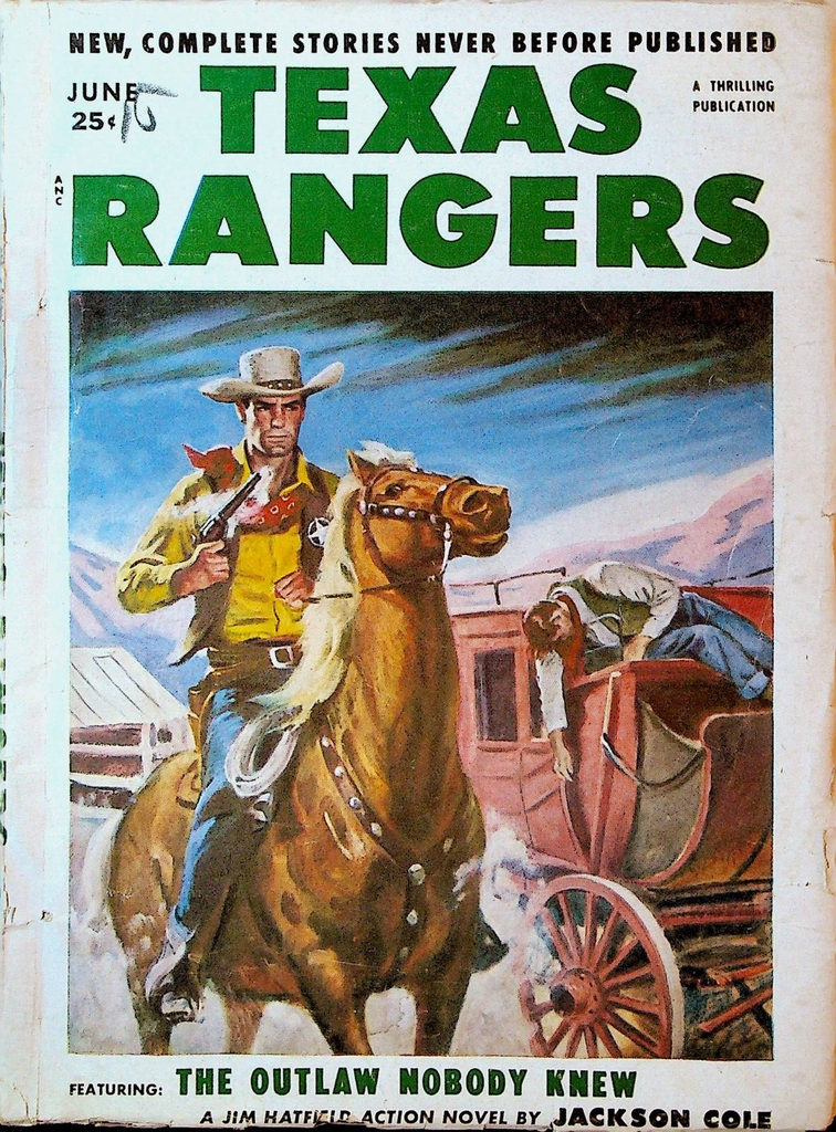 Texas Rangers Pulp June 1954 Jackson Cole Jim Hatfield Steuart Emery Ben Frank