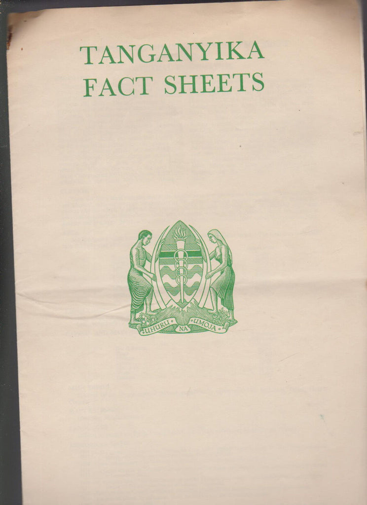 Tanganyika Fact Sheets Africa 1962 Now Tanzania