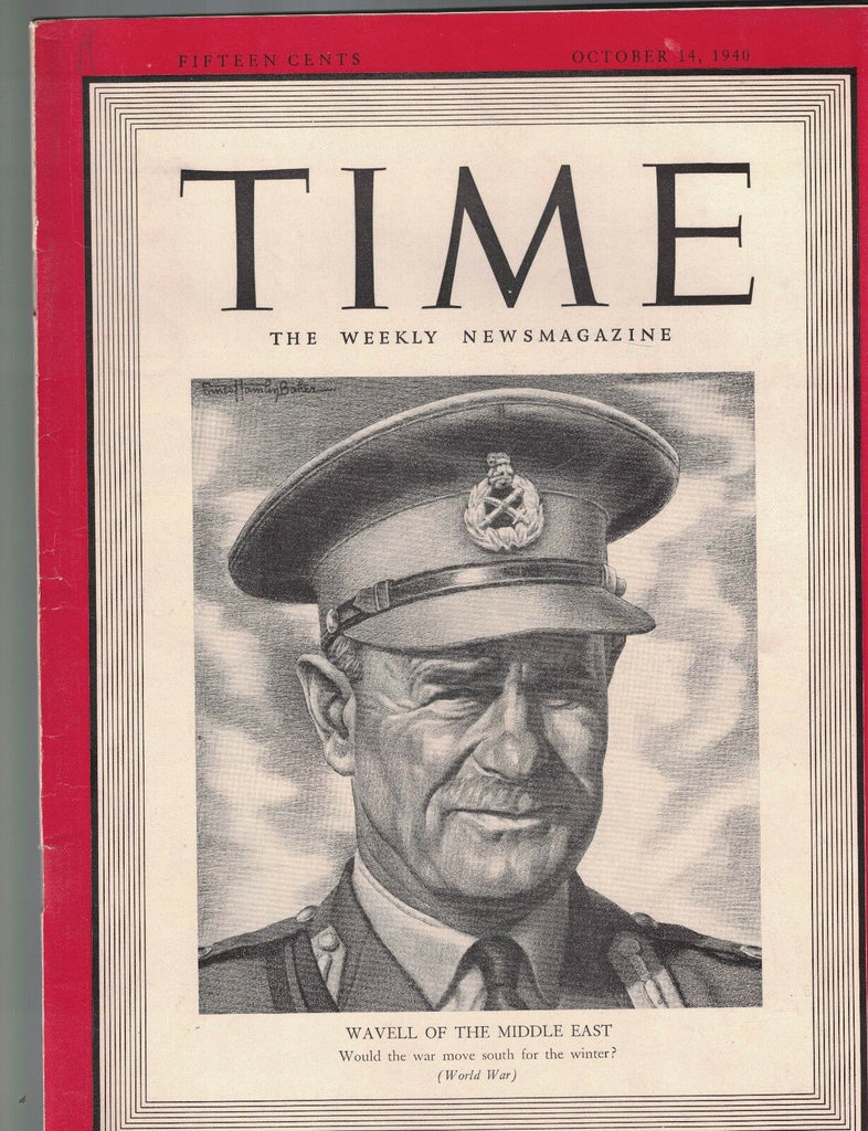 Time Magazine October 14 1940 Archibald Wavell World War II