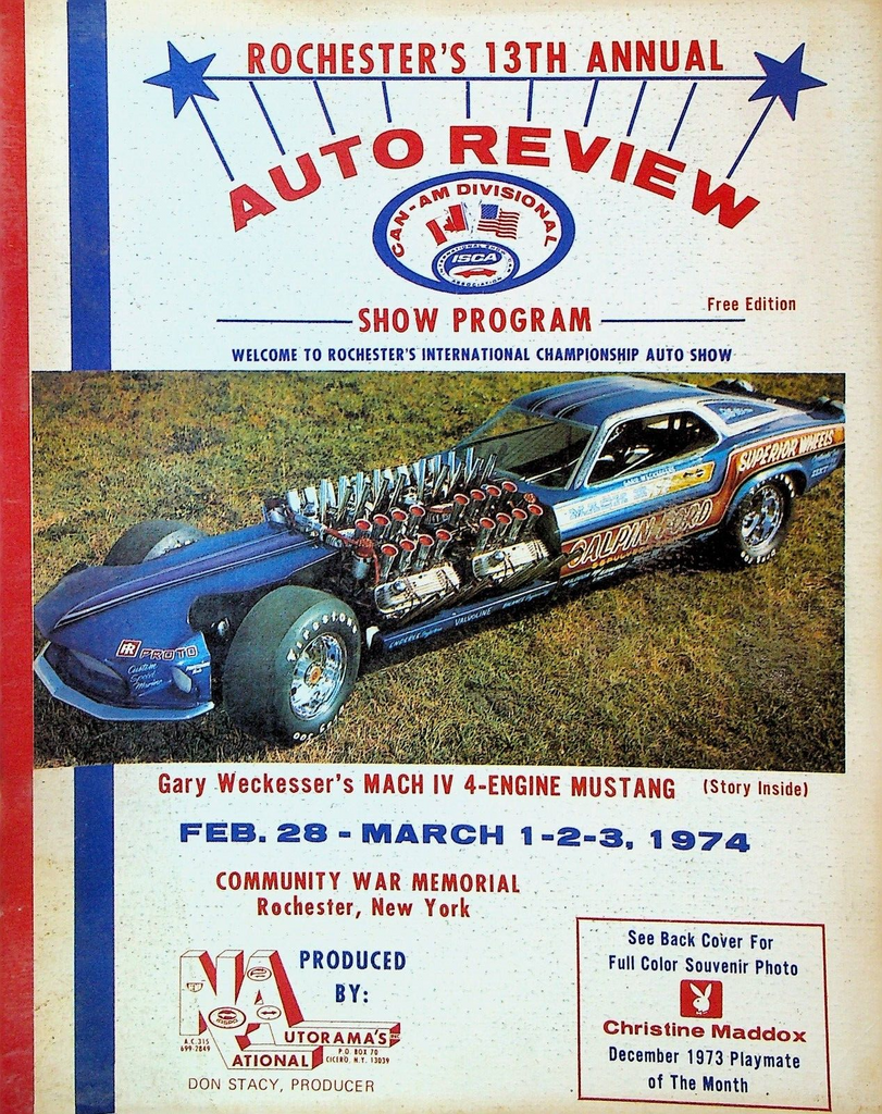 Auto Review Show Program Rochester 1974 Christine Maddox Gary Weckesser