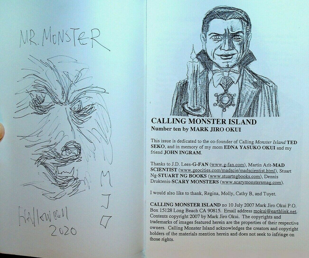 Calling Monster Island 10 Fanzine Wolfman Dracula Frankenstein July 2007
