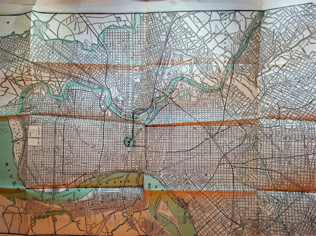 Philadelphia Pennsylvania Street Map 1923 John Wanamaker