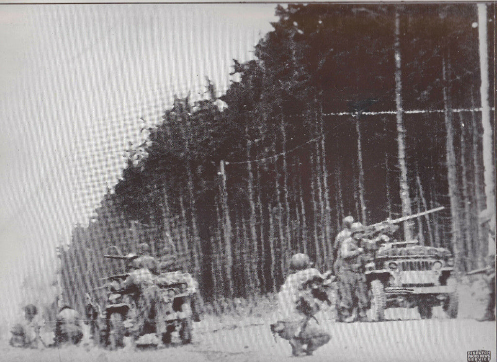Guns on Jeeps & Mortars Attacking In Germany WWII Dispatch Photo News Service