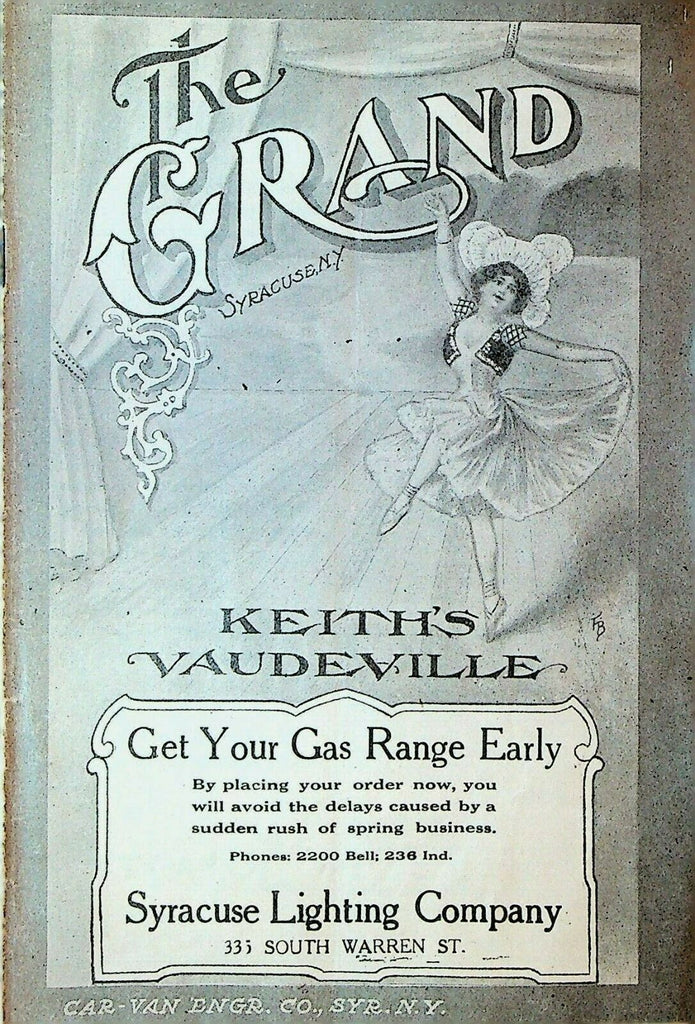 Keith's Vaudeville Program The Grand Syracuse April 18 1910 Roller Skates Daleys