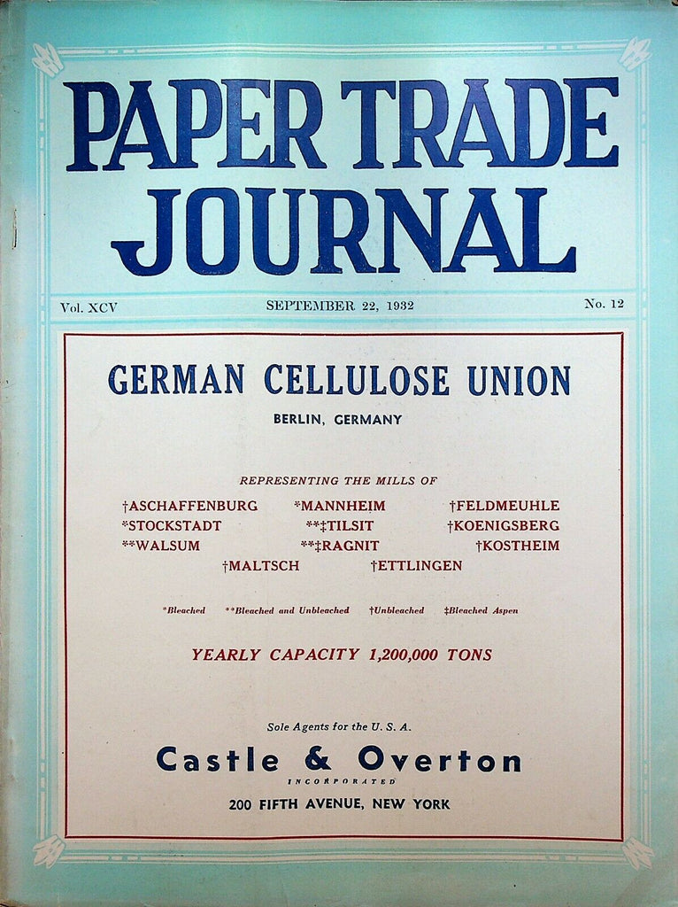 Paper Trade Journal September 22 1932 Price Bros Westminster Paper Co J Judd